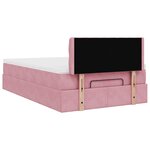 vidaXL Cadre de lit ottoman avec matelas rose 120x200 cm velours