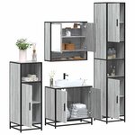 vidaXL Ensemble de meubles de salle de bain 4 Pièces sonoma gris