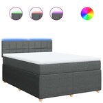vidaXL Sommier à lattes de lit avec matelas Gris foncé 140x200cm Tissu