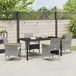 vidaXL Ensemble de salle à manger pour jardin 5 Pièces Gris Poly rotin
