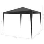 vidaXL Tente de réception 3x3 m PE Anthracite