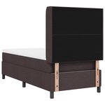 Lit Box Spring vidaXL avec Matelas & LED - Marron Foncé  90x190 cm Tissu