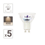 Lot x5 ampoules led spot  culot gu10  conso 4 8 w  eq. 50 w  blanc neutre