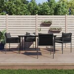 vidaXL Ensemble à manger de jardin 5 Pièces coussins résine tressée acier