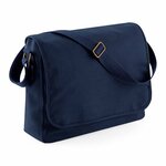 Sac bandoulière messenger - besace toile coton - BG651 - bleu marine