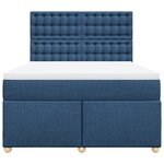 vidaXL Sommier à lattes de lit avec matelas Bleu 140x190 cm Tissu