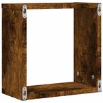 vidaXL Étagères murales sous forme de cube 4 Pièces chêne fumé 30x15x30cm