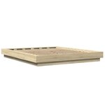 vidaXL Cadre de lit avec lumières LED chêne sonoma 150x200 cm
