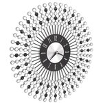 vidaXL Horloge murale Métal 43 cm Noir