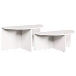 vidaXL Table basse 2 Pièces Blanc Bois massif en pin