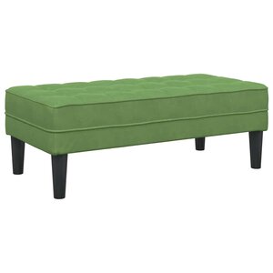 vidaXL banc avec coussin Vert clair 113 x 57 x 39 cm Velours