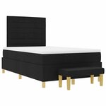 vidaXL Lit à ressorts avec matelas Noir 120 x 200 cm tissu
