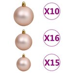 vidaXL Arbre de Noël artificiel pré-éclairé et boules doré 210 cm PET