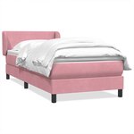 vidaXL Sommier à lattes de lit avec matelas rose 90x210 cm velours