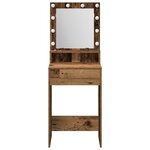 vidaXL Table de Toilette avec étagère Bois ancien 50 x 41 x 135 cm