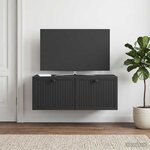 vidaXL Meuble TV mural Noir 78 5 x 41 x 30 cm Bois d'ingénierie