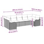 vidaXL Ensemble de canapé de jardin Gris polyrotin