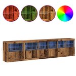 vidaXL Buffet LED Bois ancien 283 x 37 x 67 cm Bois d'ingénierie
