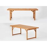 BOCARNEA Table pliable en eucalyptus Charly - 210 cm
