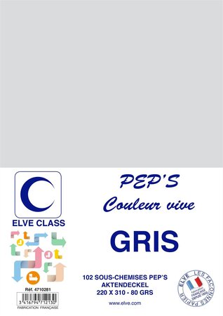 Pqt de 102 Sous-chemises 80 g 220 x 310 mm PEP'S Coloris Vifs Gris ELVE