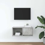 vidaXL Meuble TV gris béton 60x31x25 5 cm bois d'ingénierie