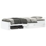 vidaXL Cadre de lit sans matelas blanc 100x200 cm bois d'ingénierie