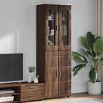 vidaXL Haut Armoire avec étagère FLORIN Chêne brun 60 x 35 x 182 cm