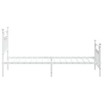vidaXL Cadre de lit métal avec tête de lit/pied de lit blanc 80x200 cm