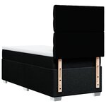 vidaXL Sommier à lattes de lit avec matelas Noir 90x190 cm Tissu
