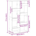 vidaXL Bibliothèque chêne fumé 100x33x175 cm bois d'ingénierie
