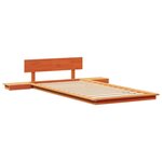 vidaXL Cadre de Lit au Sol avec Tables de Chevet Marron Ciré 90x190cm Bois Massif
