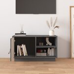 vidaXL Meuble TV Gris 70x34x40 cm Bois de pin massif
