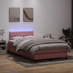 vidaXL Sommier à lattes de lit avec matelas et LED rose 120x220 cm velours