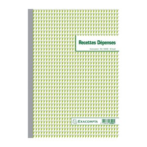 Manifold Recettes Dépenses 29 7x21cm 50 Feuillets Dupli Autocopiants - Motif  - X 5 - Exacompta