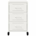 vidaXL Table de chevet blanc 36x39x59 cm acier