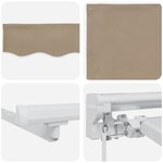 vidaXL Auvent Rétractable Beige 400x200 cm tissu