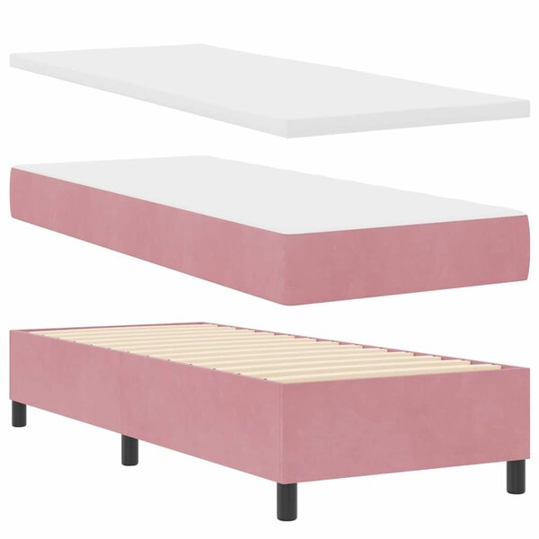 vidaXL Lit à ressorts avec matelas Rose 80 x 200 cm Velours