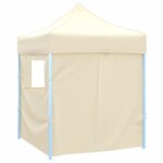 vidaXL Tente de réception pliable avec 4 parois 2x2 m Acier Crème