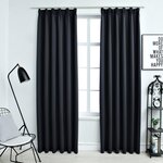 vidaXL Rideaux occultants avec crochets 2 Pièces Anthracite 140x245 cm