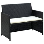 Vidaxl salon de jardin 4 pièces avec coussins résine tressée noir