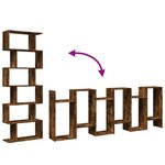 vidaXL Étagère séparatrice de pièce à 6 niveaux chêne fumé 70x24x193cm