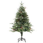 vidaXL Sapin de Noël pré-éclairé et pommes de pin vert 150cm PVC et PE