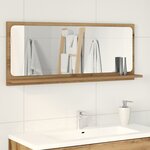 Miroir de salle de bain vidaXL en chêne artisanal 90x10 5x37 cm en bois d'ingénierie