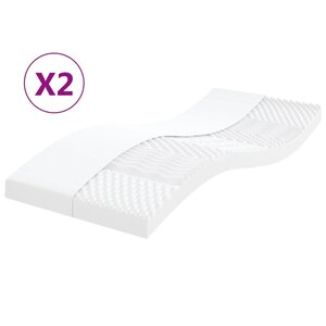 vidaXL Matelas en mousse 2 Pièces blanc 80x200 cm 7 zones dureté 20 ILD