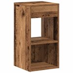 vidaXL Tables de chevet avec tiroir 2 Pièces vieux bois 35x34x66 5 cm
