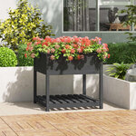 vidaXL Jardinière avec étagère Gris 82 5x82 5x81 cm Bois massif de pin