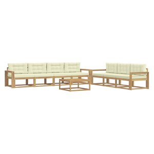 vidaXL Ensemble de canapés d'extérieur 7 Pièces Blanc et crème