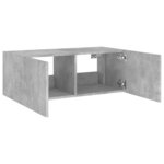 vidaXL Meuble TV mural avec lumières LED gris béton 80x35x31 cm