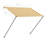 vidaXL Auvent rétractable avec LED 200x150 cm Jaune et blanc