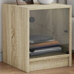 vidaXL Tables de chevet et portes vitrées 2Pièces chêne sonoma 35x37x42cm
